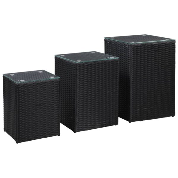 Bijzettafel Met Glazen Blad 35X35X52 Cm Poly Rattan