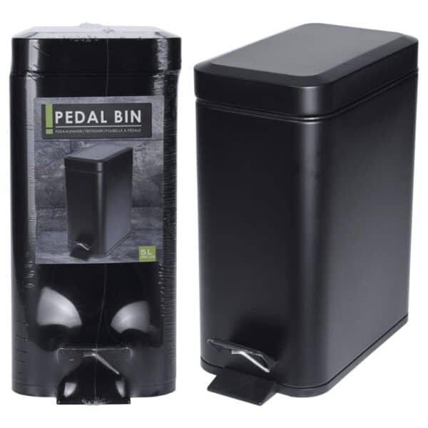 Excellent Houseware Pedaalemmer 5 L Matzwart