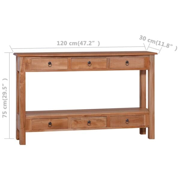 Wandtafel 120X30X75 Cm Massief Mahoniehout
