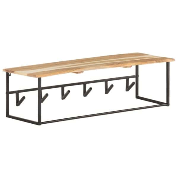 Kapstok Met Schap 100X34X38 Cm Massief Acaciahout