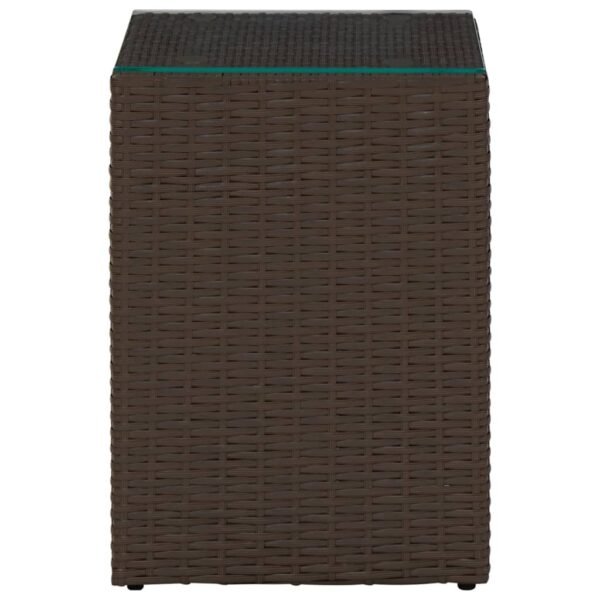 Bijzettafel Met Glazen Blad 35X35X52 Cm Poly Rattan
