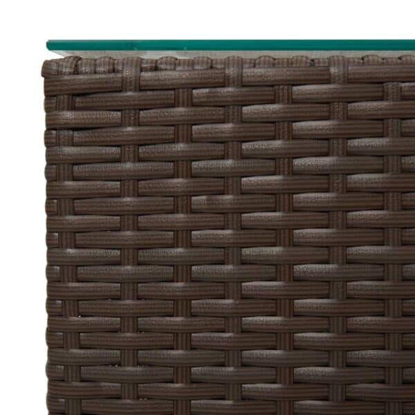 Bijzettafel Met Glazen Blad 35X35X52 Cm Poly Rattan