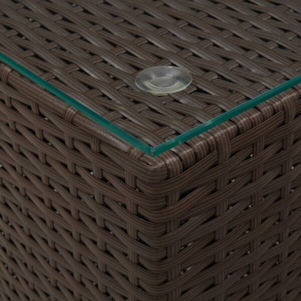 Bijzettafel Met Glazen Blad 35X35X52 Cm Poly Rattan