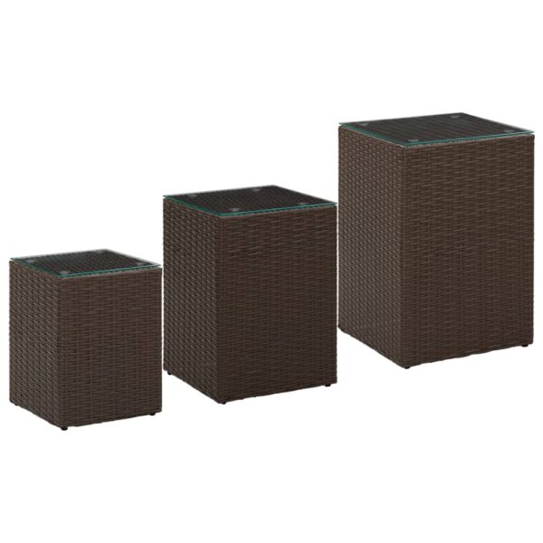 Bijzettafel Met Glazen Blad 35X35X52 Cm Poly Rattan