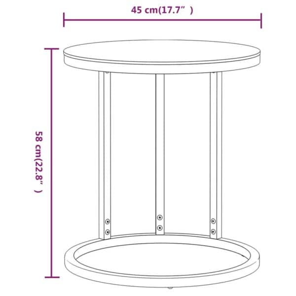 Bijzettafel 45 Cm Gehard Glas Kleurig En