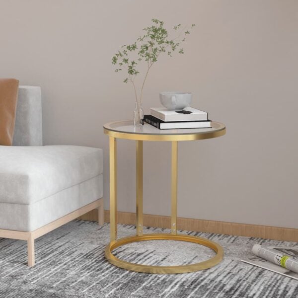 Bijzettafel 45 Cm Gehard Glas Kleurig En