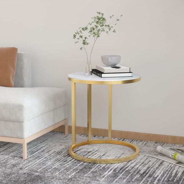 Bijzettafel 45 Cm Gehard Glas Kleurig En