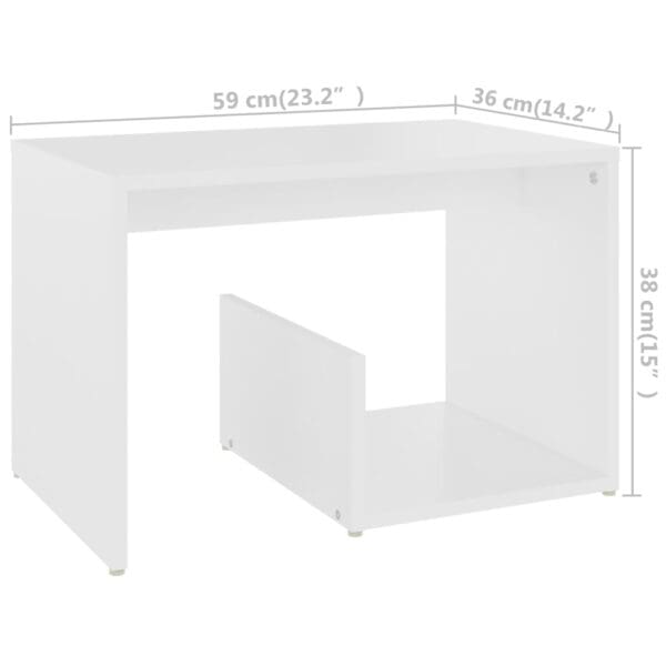 Bijzettafel 59X36X38 Cm Bewerkt Hout