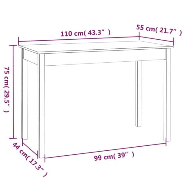 Eettafel 110X55X75 Cm Massief Grenenhout
