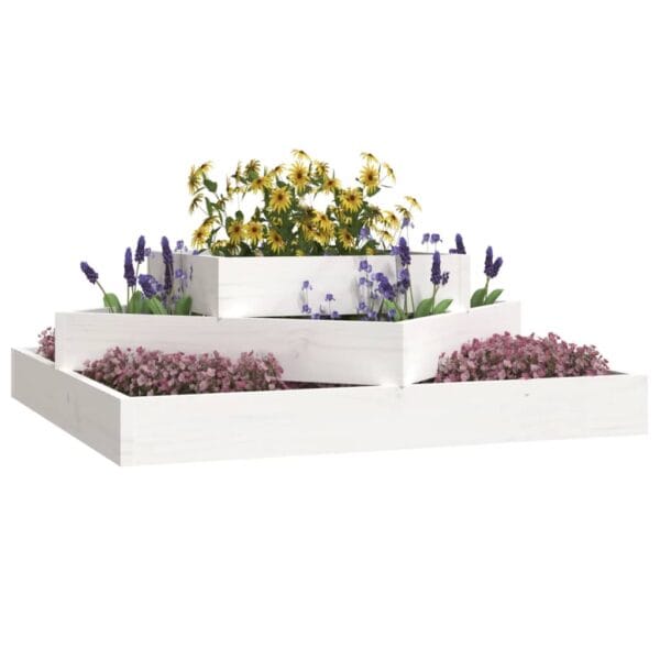 Plantenbak Massief Grenenhout Wit 3 verschillende dieptes