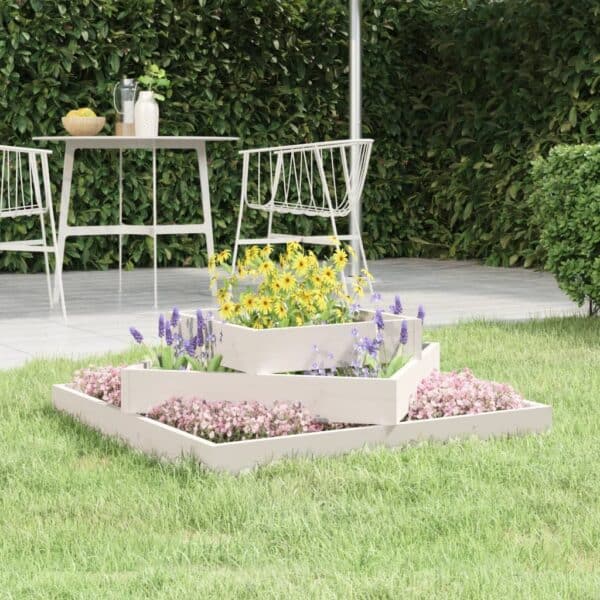 Plantenbak Massief Grenenhout Wit 3 verschillende dieptes