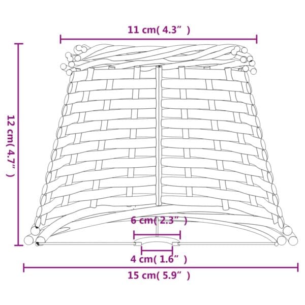 Lampenkap Ø15X12 Cm Wicker