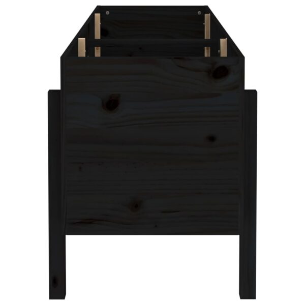 Plantenbak Verhoogd Massief Grenenhout Zwart 160 cm