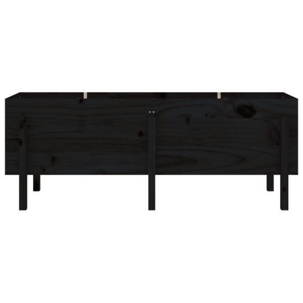 Plantenbak Verhoogd Massief Grenenhout Zwart 160 cm