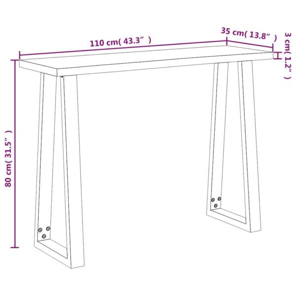 Wandtafel Met Natuurlijke Rand Massief Acaciahout
