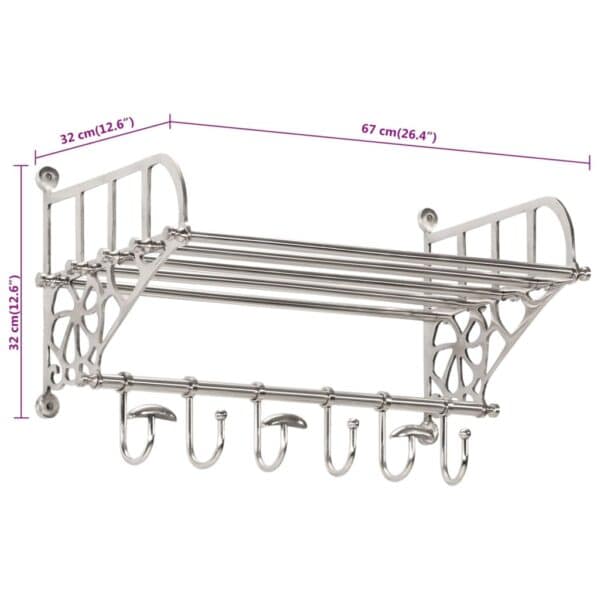 Bagagerek Met Kleerhangers Wandmontage Aluminium