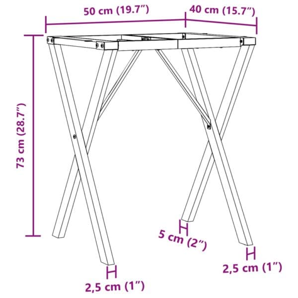 Eettafelpoten X-Frame 50X40X73 Cm Gietijzer