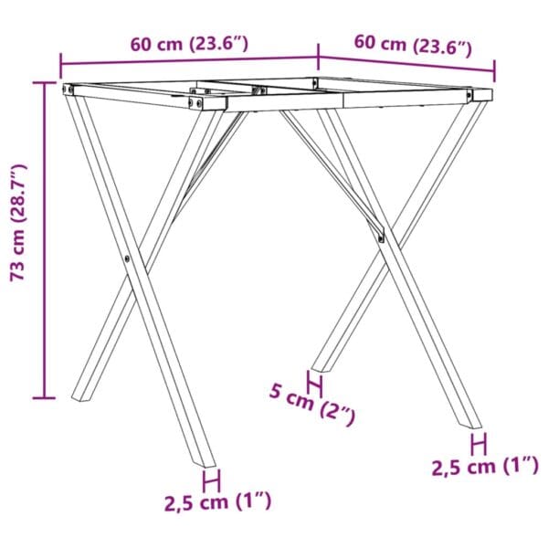 Eettafelpoten X-Frame 60X60X73 Cm Gietijzer