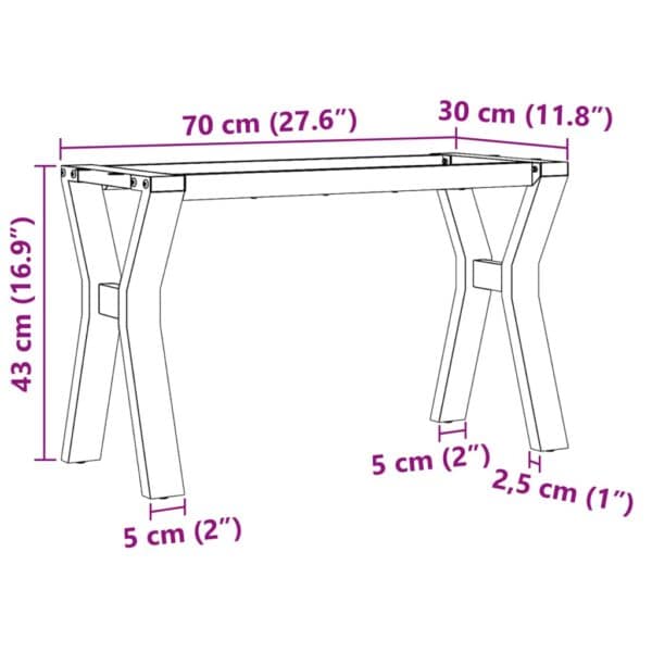 Salontafelpoten Y-Frame 70X30X43 Cm Gietijzer