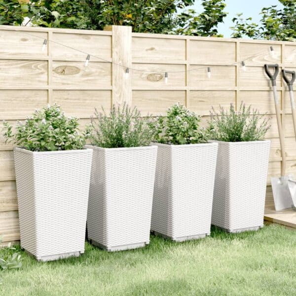 Plantenbakken Polypropeen wit 32,5X32,5X57 Cm