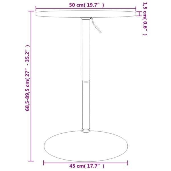 Bartafel Ø 50X89,5 Cm Donkerbruin