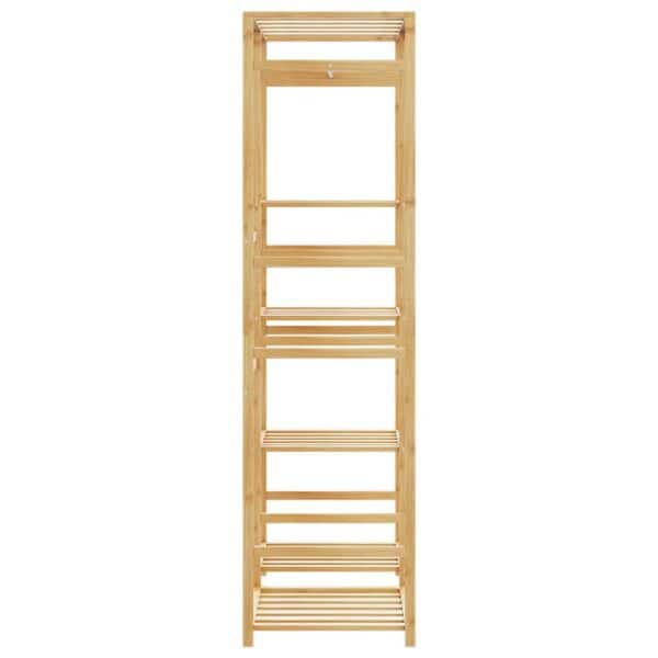 Kledingrek Met Schappen 100X50X184,5 Cm Bamboe Beige