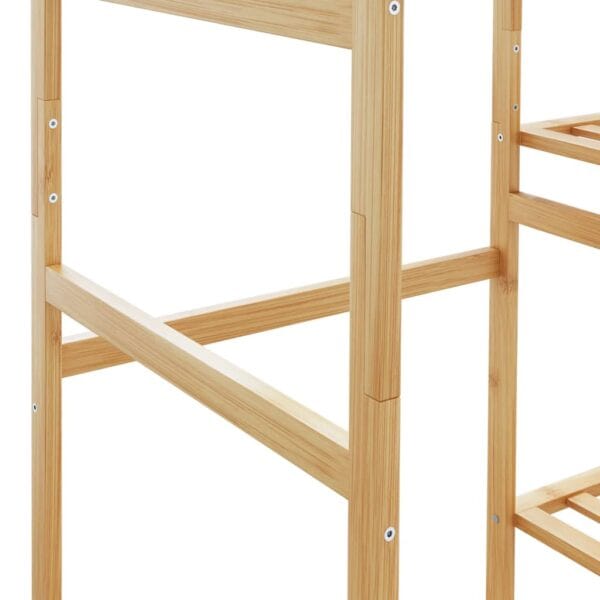 Kledingrek Met Schappen 100X50X184,5 Cm Bamboe Beige