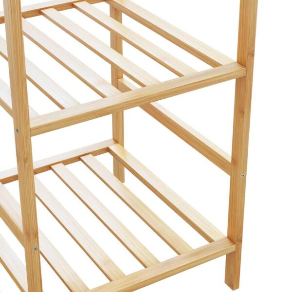 Kledingrek Met Schappen 100X50X184,5 Cm Bamboe Beige