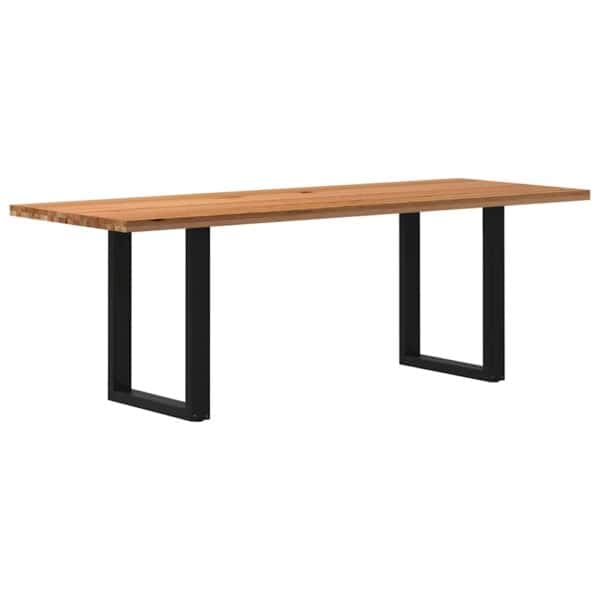 Eettafel Rechthoekig Massief Eikenhout Lichtbruin