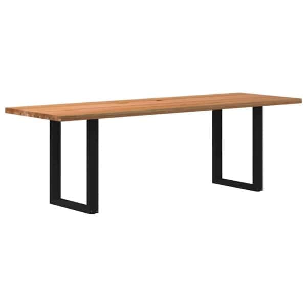 Eettafel Rechthoekig Massief Eikenhout Lichtbruin