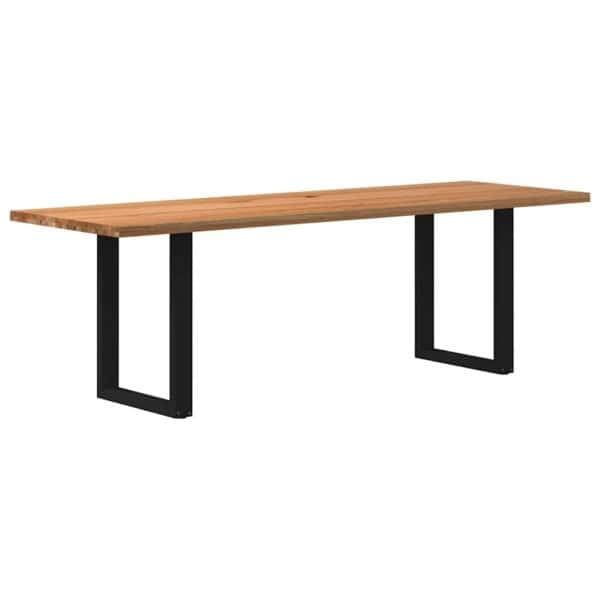 Eettafel Rechthoekig Massief Eikenhout Lichtbruin