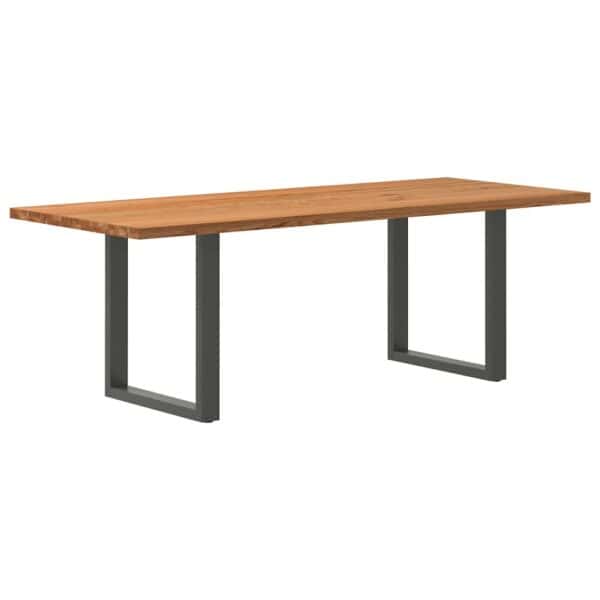 Eettafel Rechthoekig Massief Eikenhout Lichtbruin