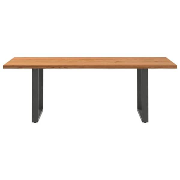 Eettafel Rechthoekig Massief Eikenhout Lichtbruin