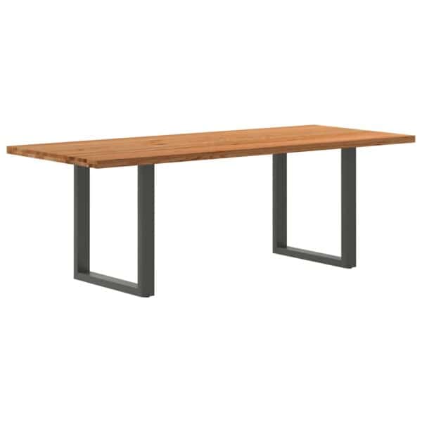 Eettafel Rechthoekig Massief Eikenhout Lichtbruin