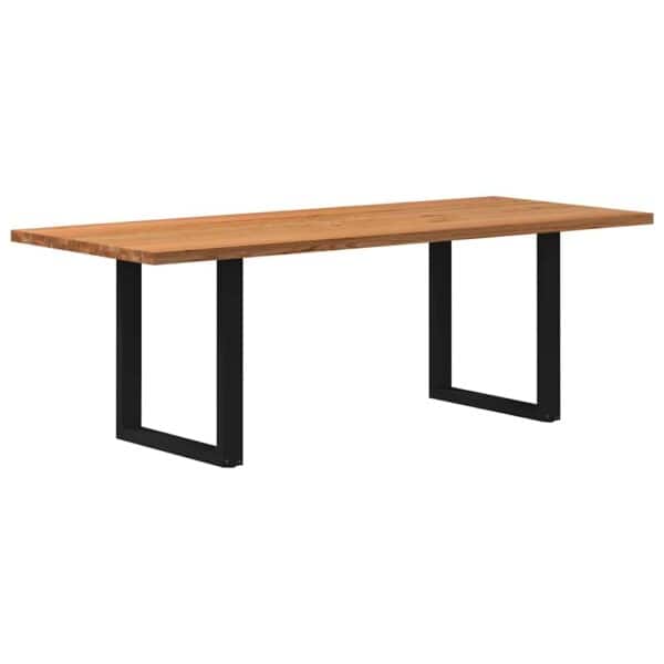 Eettafel Rechthoekig Massief Eikenhout Lichtbruin