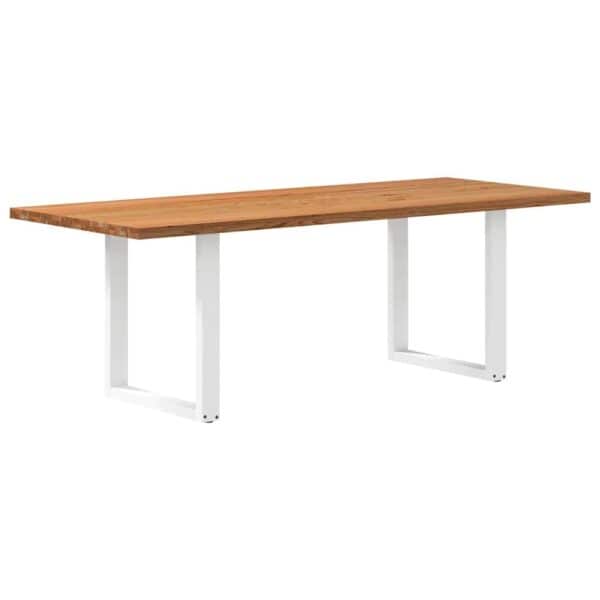 Eettafel Rechthoekig Massief Eikenhout Lichtbruin