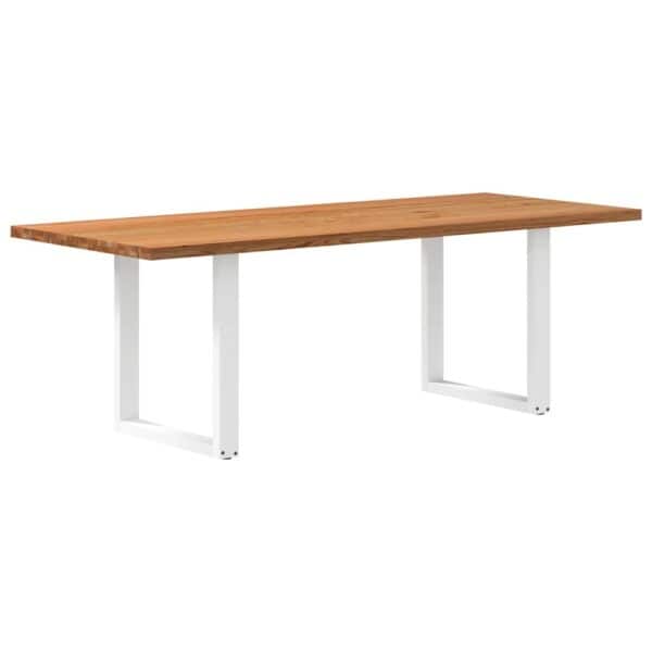 Eettafel Rechthoekig Massief Eikenhout Lichtbruin