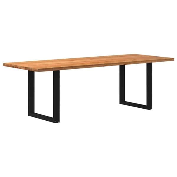 Eettafel Rechthoekig Massief Eikenhout Lichtbruin