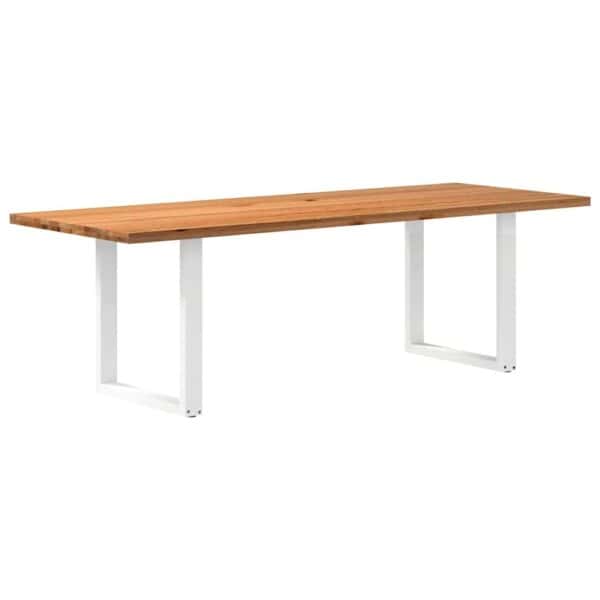 Eettafel Rechthoekig Massief Eikenhout Lichtbruin