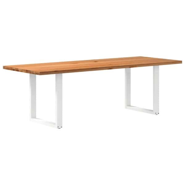Eettafel Rechthoekig Massief Eikenhout Lichtbruin