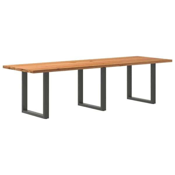 Eettafel Rechthoekig Massief Eikenhout Lichtbruin
