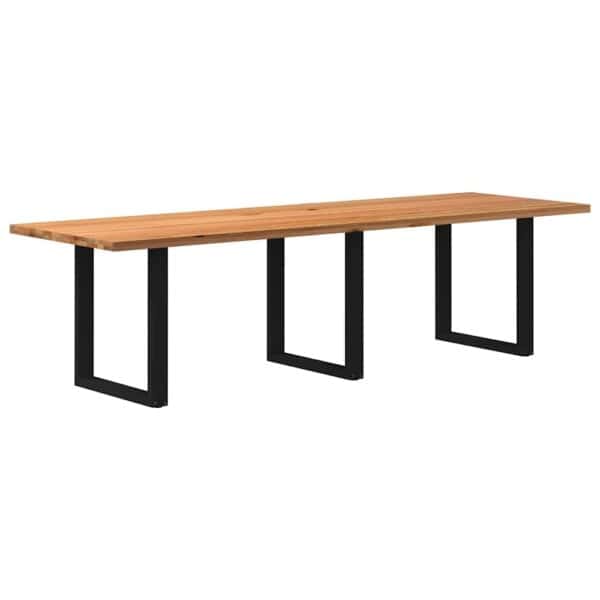 Eettafel Rechthoekig Massief Eikenhout Lichtbruin