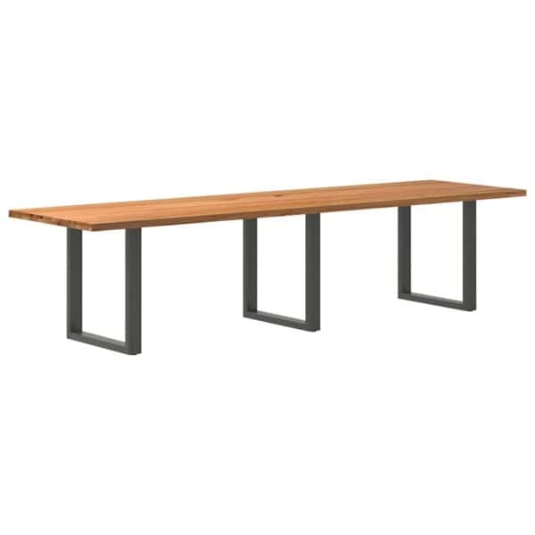 Eettafel Rechthoekig Massief Eikenhout Lichtbruin