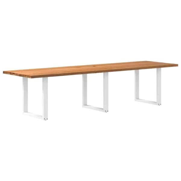 Eettafel Rechthoekig Massief Eikenhout Lichtbruin