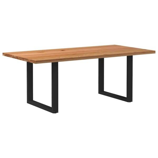 Eettafel Rechthoekig Massief Eikenhout Lichtbruin