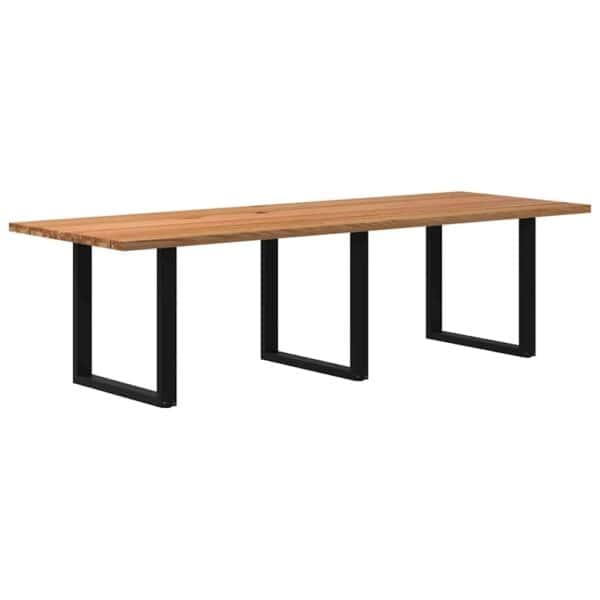 Eettafel Rechthoekig Massief Eikenhout Lichtbruin