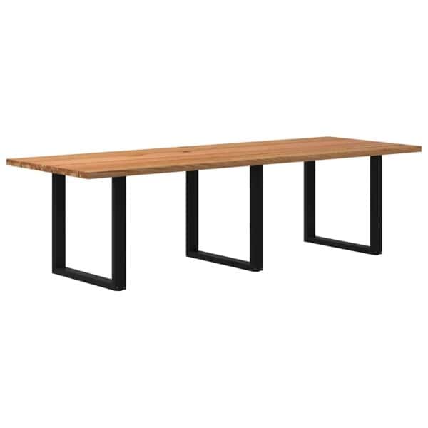Eettafel Rechthoekig Massief Eikenhout Lichtbruin