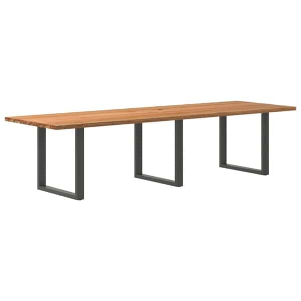 Eettafel Rechthoekig Massief Eikenhout Lichtbruin