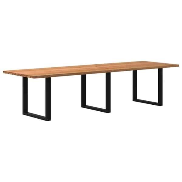 Eettafel Rechthoekig Massief Eikenhout Lichtbruin