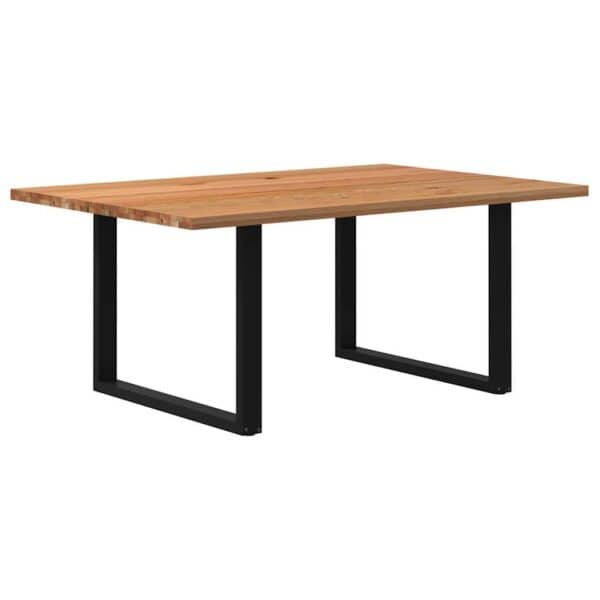Eettafel Rechthoekig Massief Eikenhout Lichtbruin